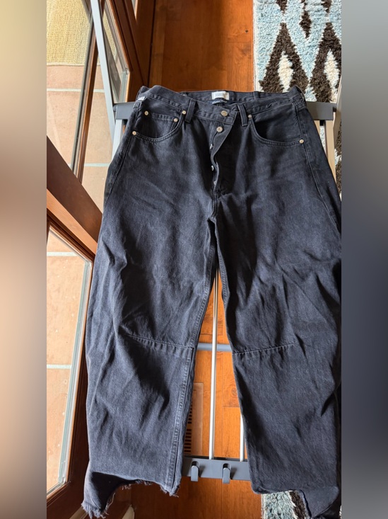 Citizens Of Humanity Denim - Citizens Of Humanity Horseshoe Barrel Black Cropped Ankle Jeans
